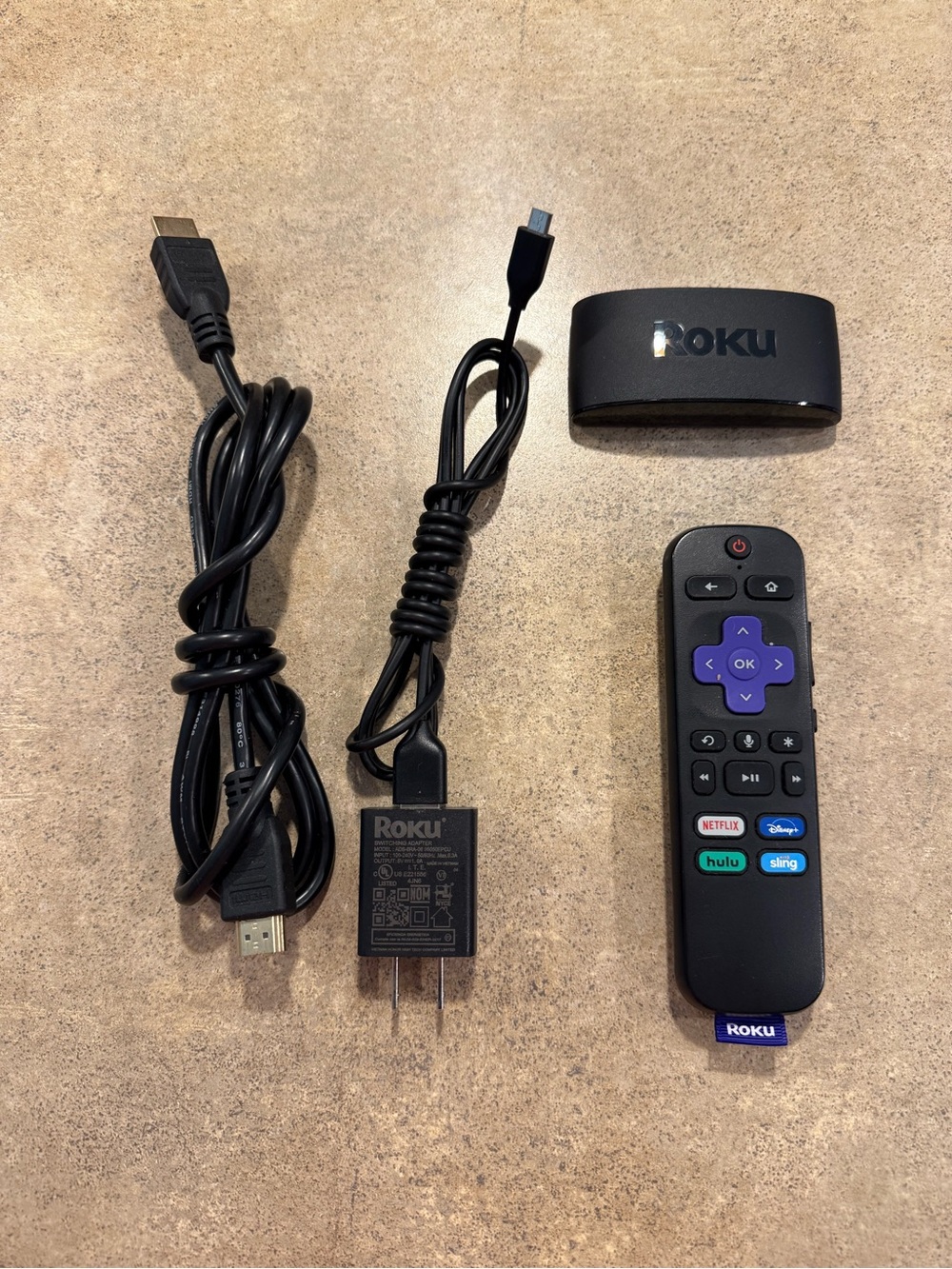 Roku Express 4K Streaming 3941X Media Player Remote & Power HDMI Cable - Tested